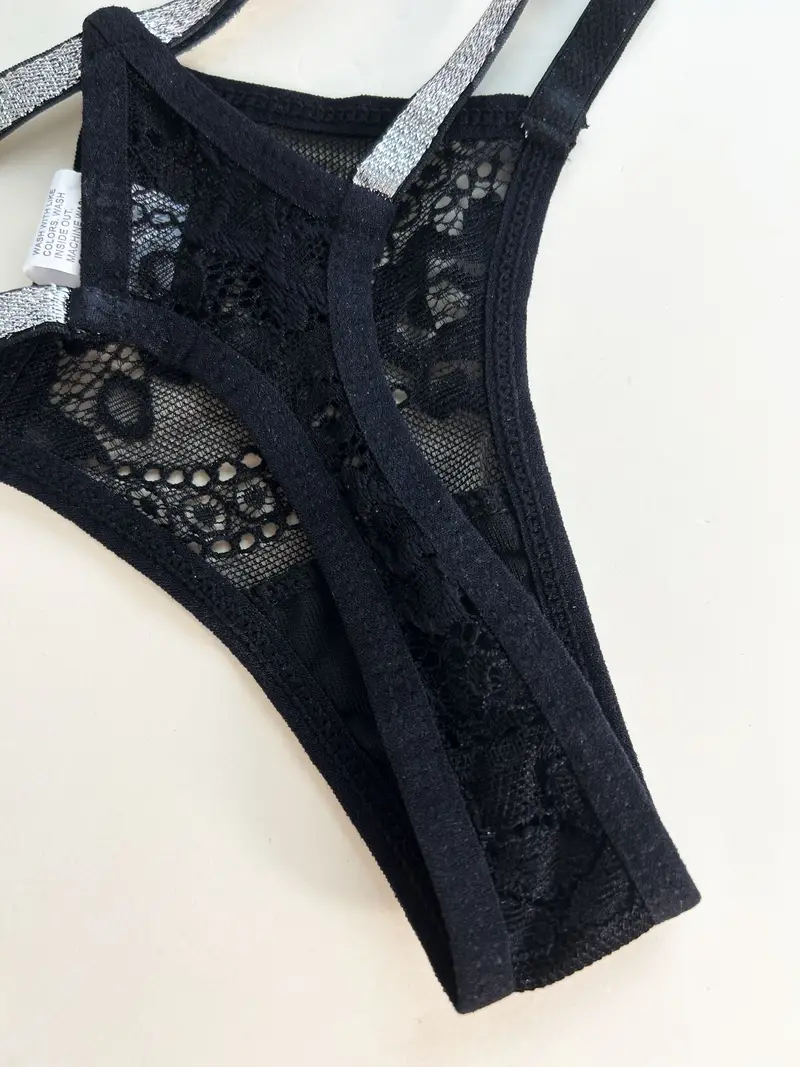 Floral Lace Mesh Thongs Hollow Breathable Double Ribbon - Temu