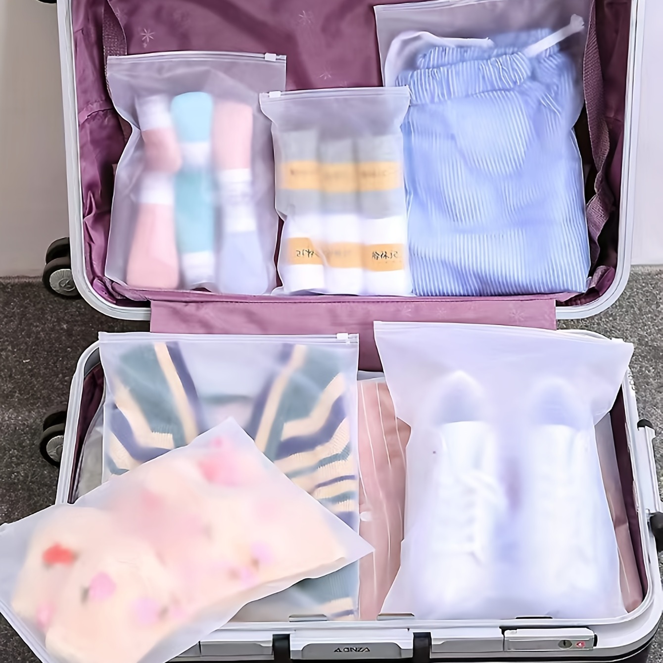 

7 Pcs Lightweight Translucent Storage Pouch, Clothes Bags For Travel, Versatile Organizers