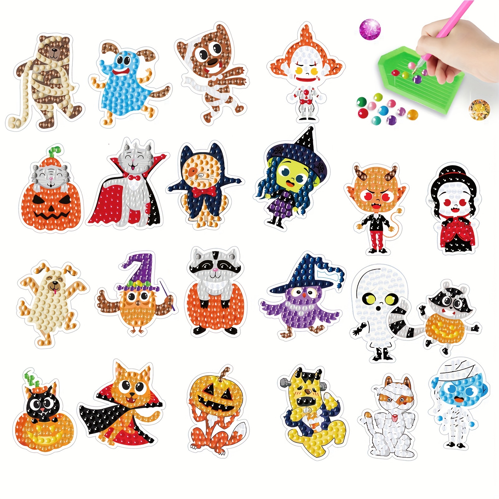 25pcs Diamond Drawing Kit For Kids Diamond Art Sticker Craft With