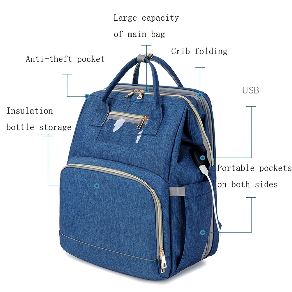 Large Capacity Mummy Backpack with USB Interface & Insulation Pocket
