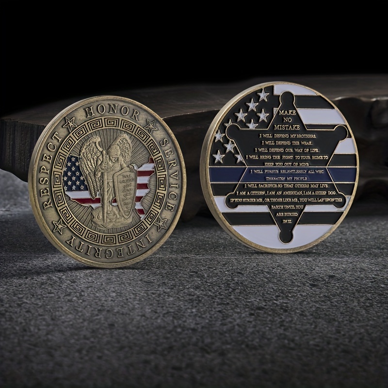 Thin Blue Line Coin - Engravable