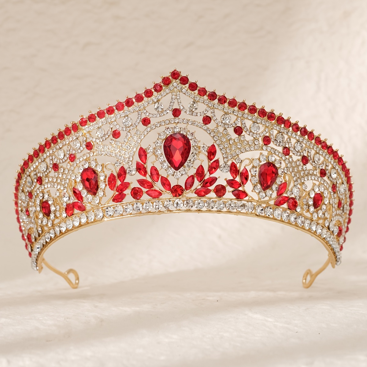 Wedding Hair Accessory Design Features A Geometric Rhinestone Crown With Full Rhinestone, Perfect For An 18th Birthday Celebration