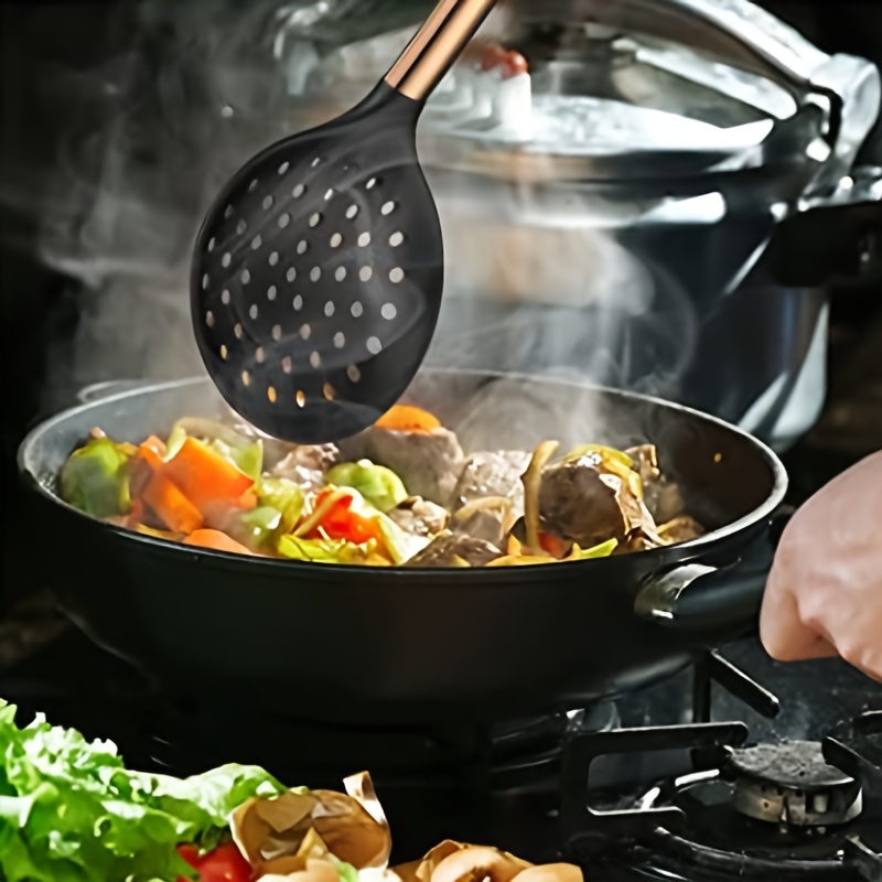 15pcs Rose Gold Silicone Kitchen Utensils Set Heat Resistant Cooking