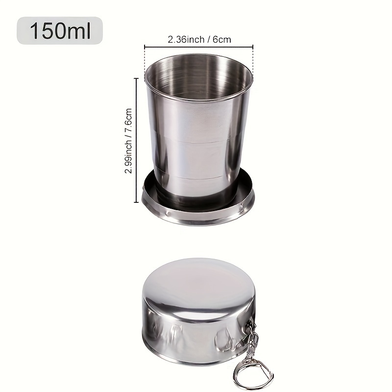 1pc Vaso Agua Plegable Portátil Acero Inoxidable Telescópico - Temu