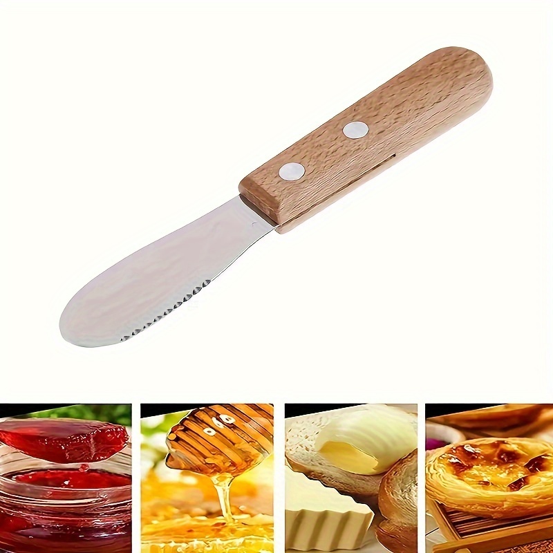 Cuchillo de queso de acero inoxidable con punta de tenedor Cuchillo de  mantequilla de queso serrado Cortador de queso Herramientas de queso 1pc  DUOER