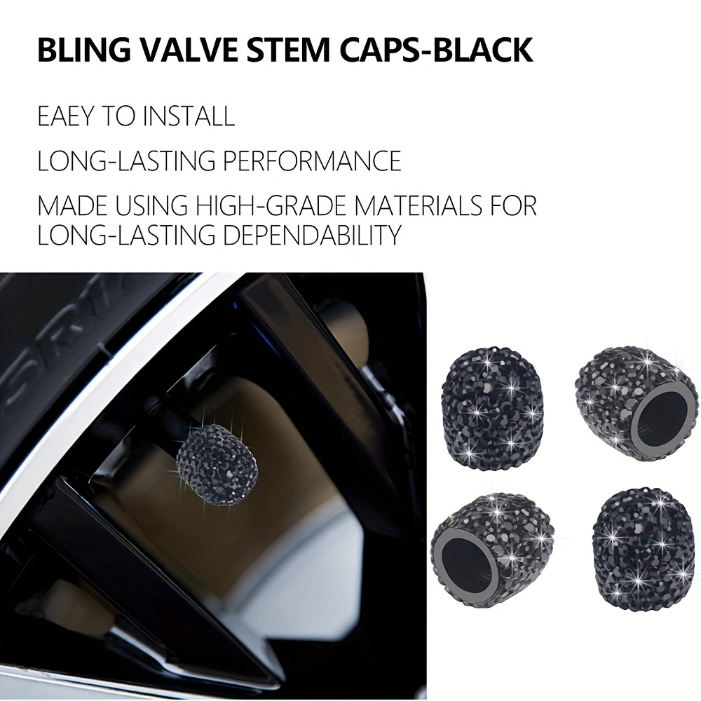 Zukmi Bling Valve Stem Sparkling Handmade Crystal Rhinestone Universal Car Tire  Valve Chrome,attractive Dustproof Bling Car Accessories Temu Australia