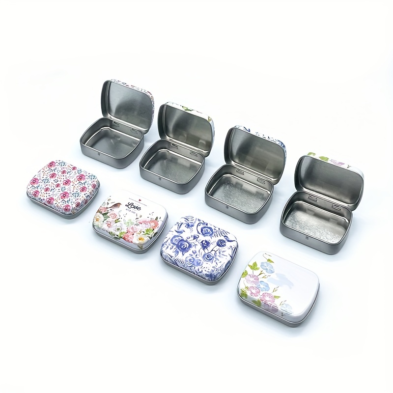 1pc Mini Tin Box, Metal Hinged Empty Tins With Lid, Portable