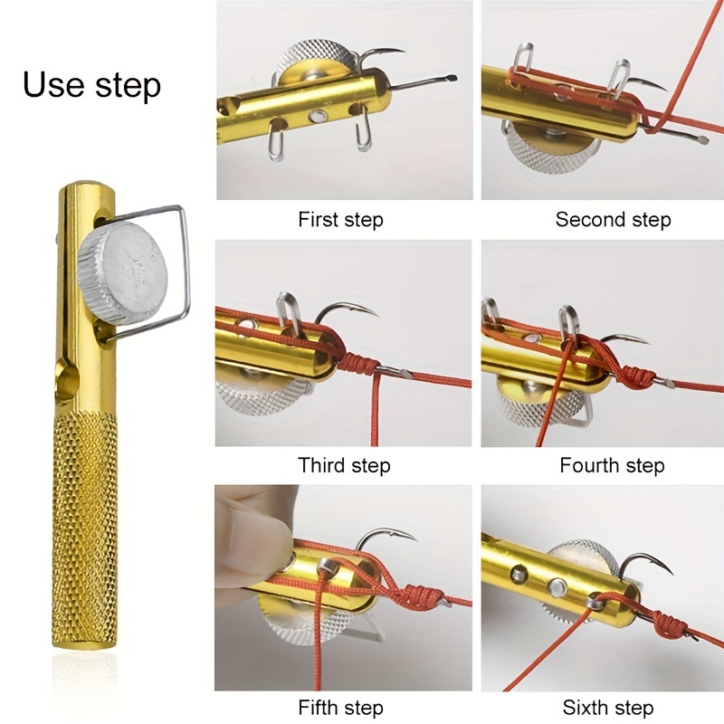 Golden Manual Hook Tier Easy Efficient Fishing Tackle Quick - Temu