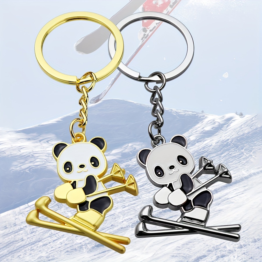 Kaufe Niedlicher Rex-Kaninchenhaar-Panda-Auto-Schlüsselanhänger