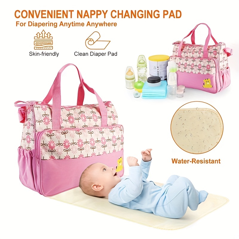 4 Piece Baby Diaper Changing Shoulder Bag