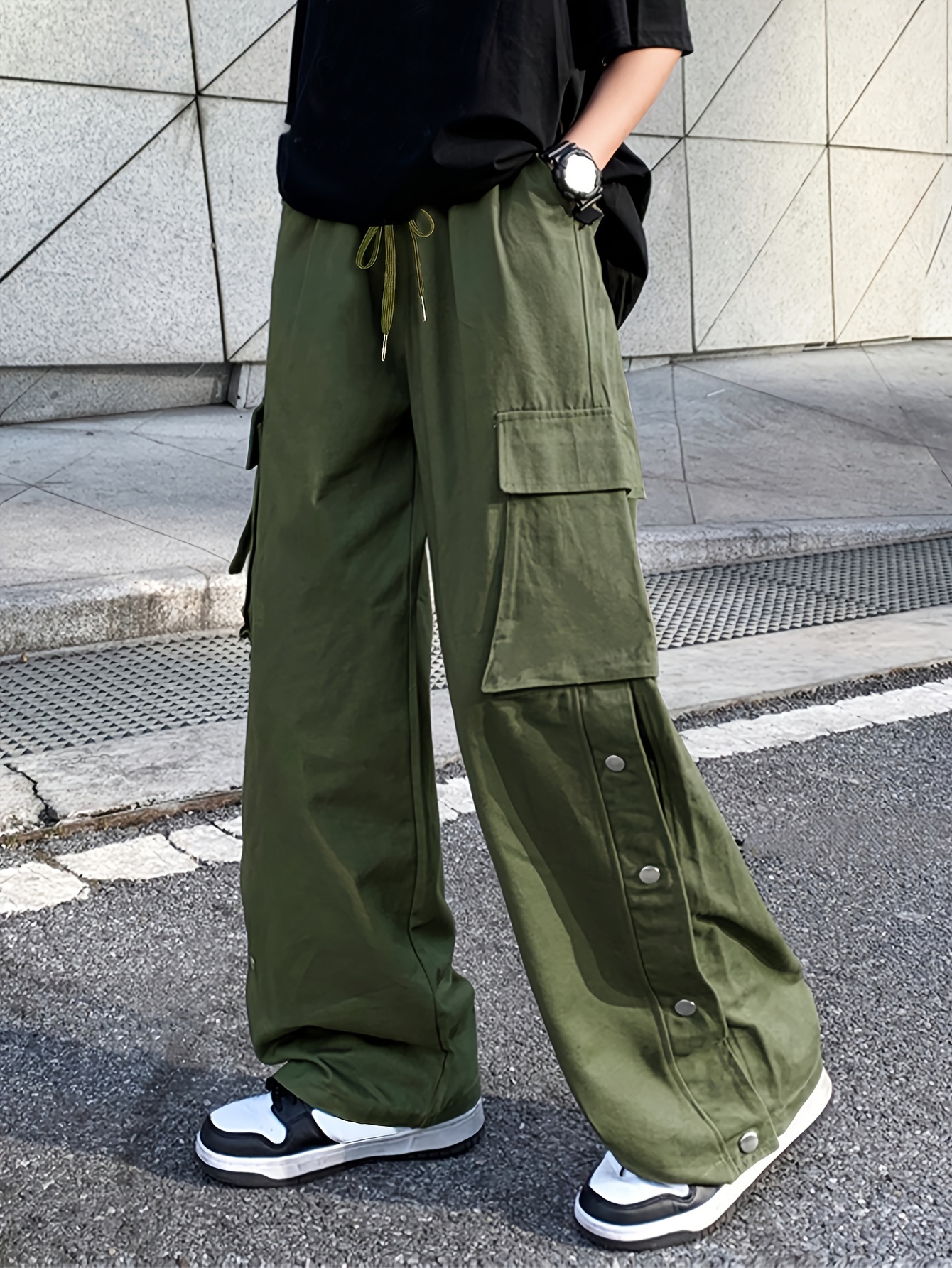 Korean Fashionable Loose Cargo Pants Womens For Teenage Girls Wide