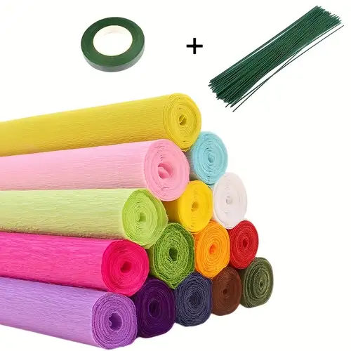 250x50cm Colorful Crepe Paper Roll In 14 Colors For Diy Paper