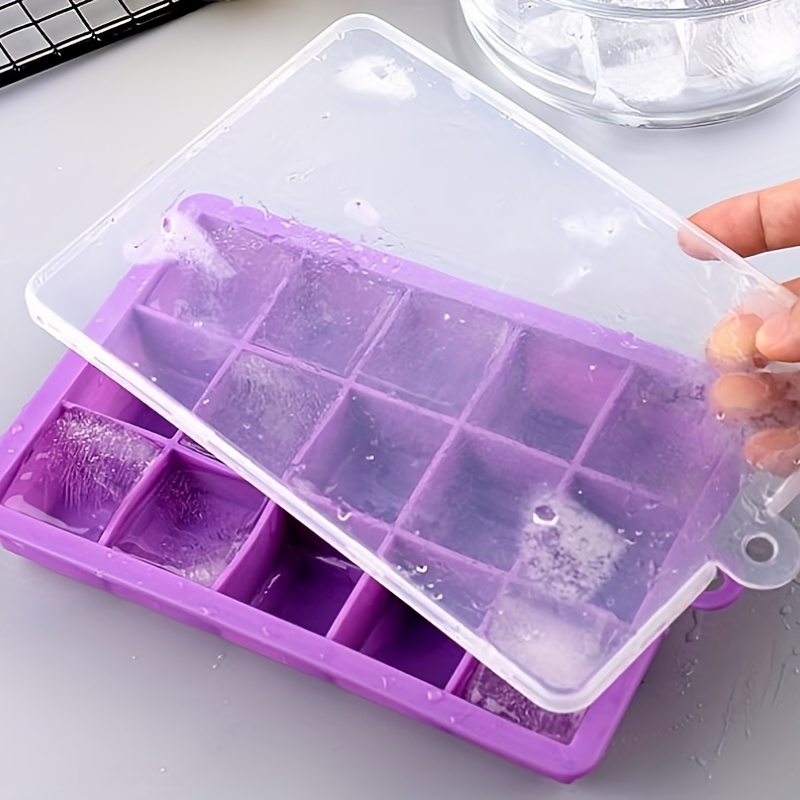 Ice Cube Tray, Flexible Silicone Food Grade Ice Cube Mold, 15 Cavity Ice  Trays For Freezer, Ice Cube Maker, Easy Release Ice Maker, For Soft Drinks,  Whisky, Cocktail, And More, Kitchen Accessories 