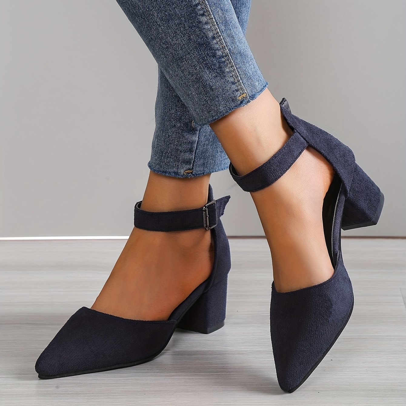 Suede cheap chunky heels