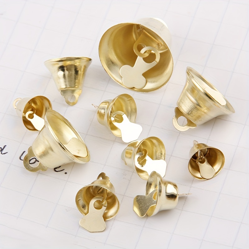 Coxeer Christmas Bells Decorative Multi-Purpose Mini DIY Craft Bells Jingle Bells, Size: 2 Medium, Gold