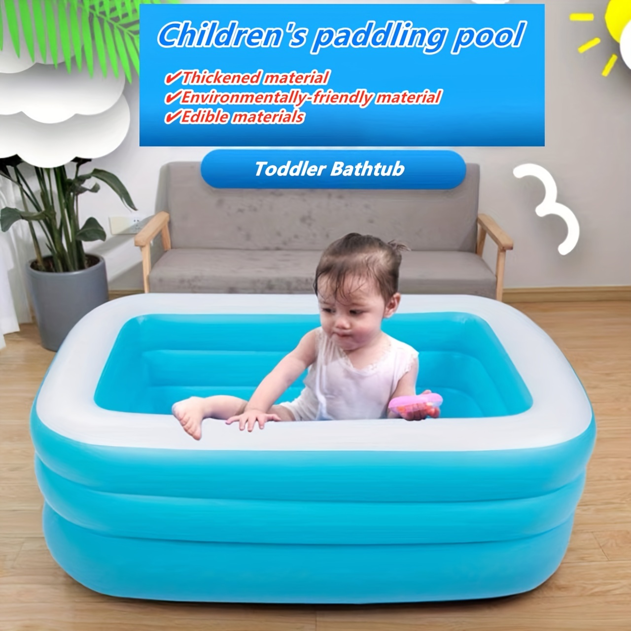 Bañera de plástico portátil, bañera plegable para adultos, bañera de remojo  independiente no inflable, espuma térmica gruesa para mantener la