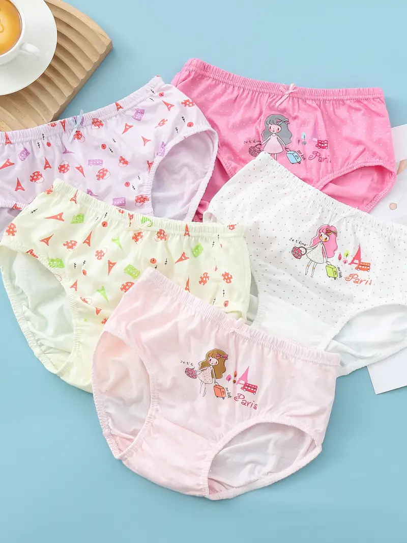 Toddler Girls Underwear Cute Random Pattern Breathable - Temu