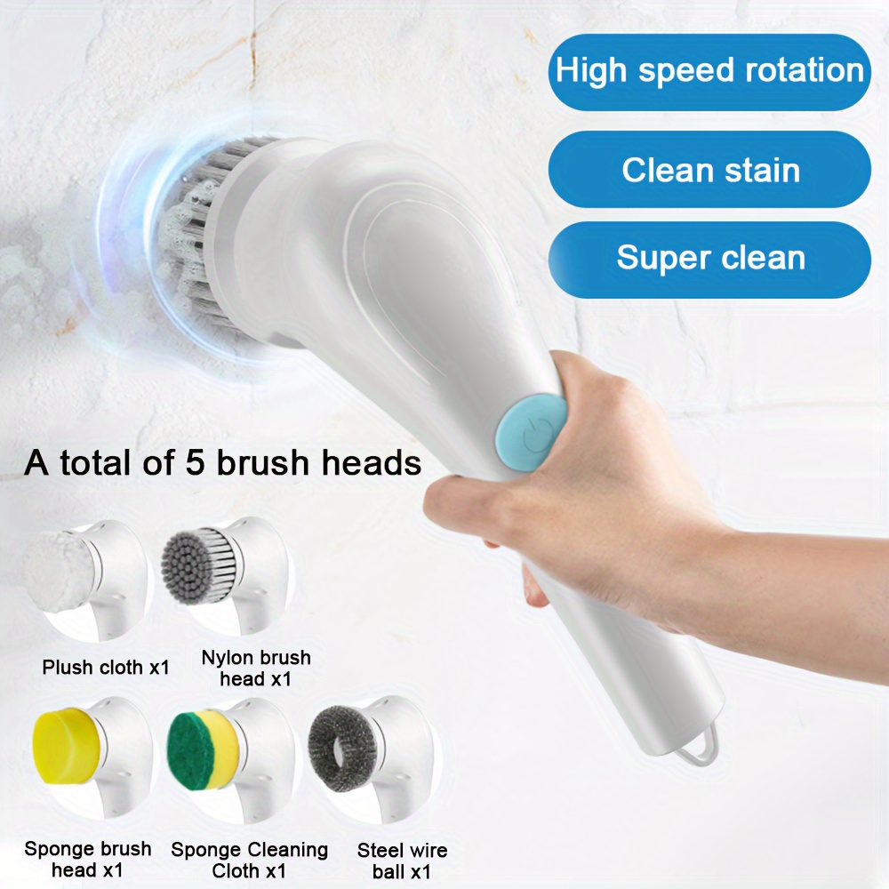 Rechargeable Electric Cleaning Brush Set - Multifunctional Scrubbing Brushes  For Kitchen, Bathroom & More - Household Cleaning Supplies & Apartment  Essentials For School & Home - Temu