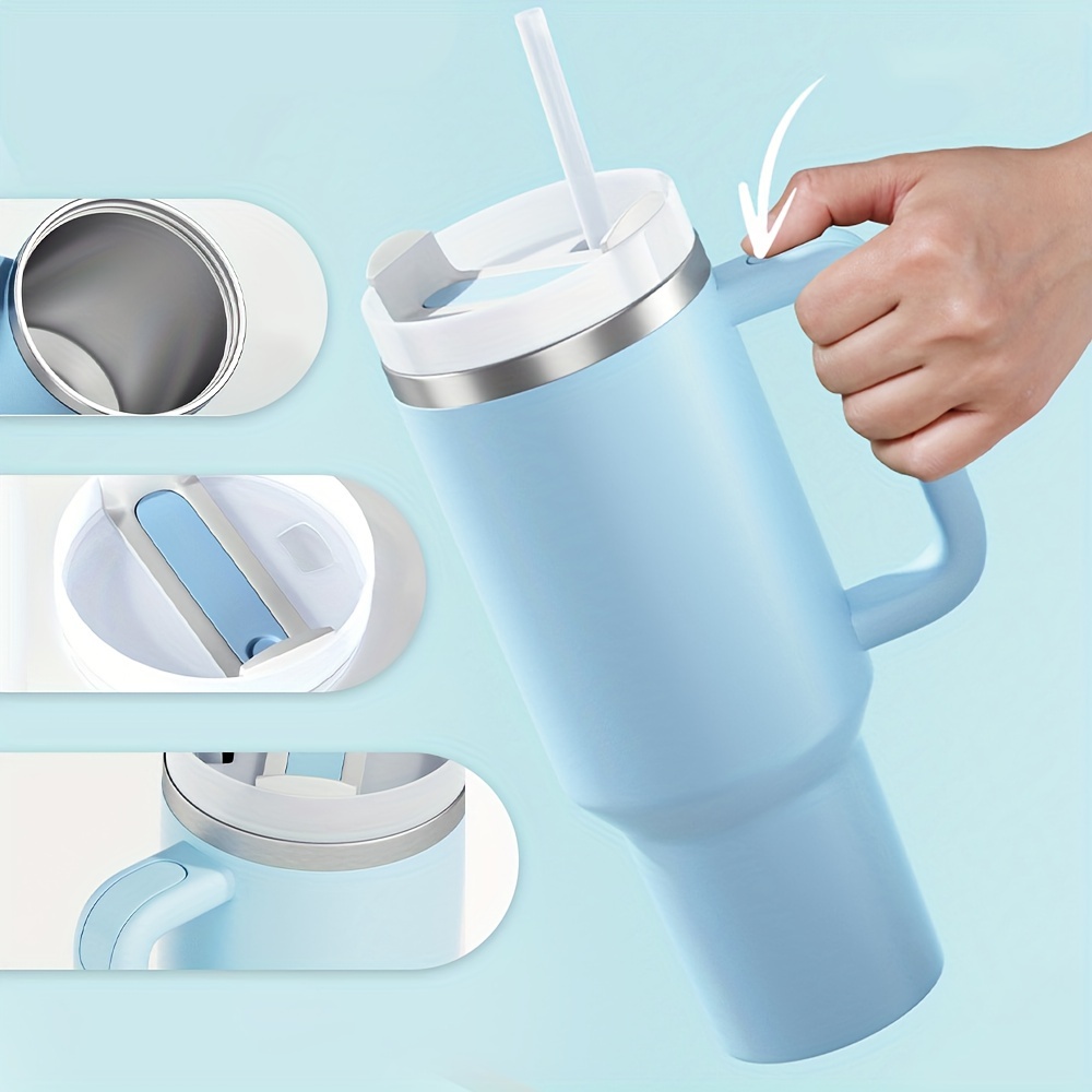 1pc Stainless Steel Insulated Bottle, 40oz Baby Blue Thermos Cup