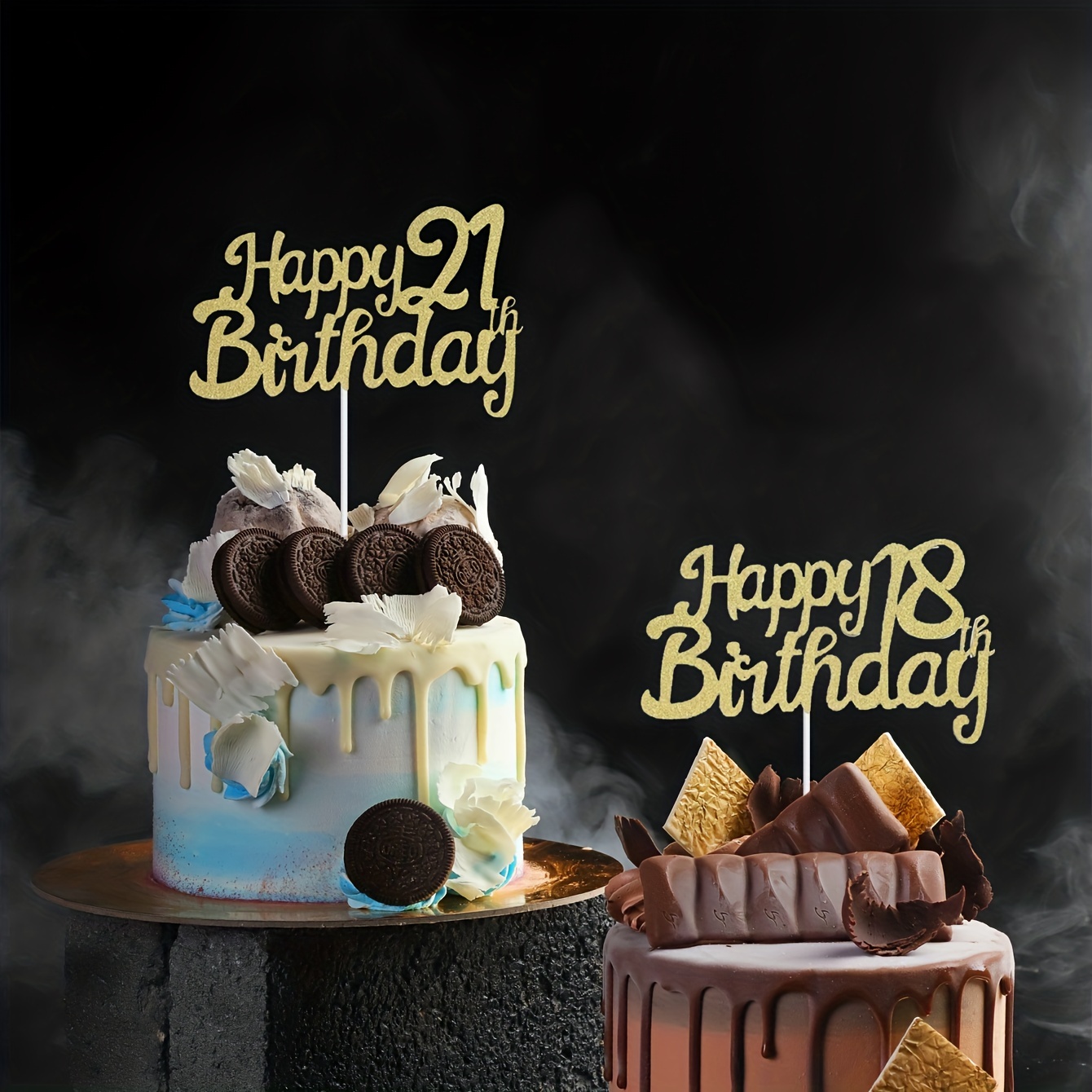 cake topper - anniversaire - 21 ans - cheers - décoration - joyeux  anniversaire 