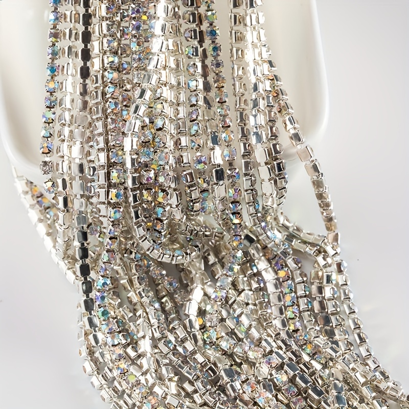 1yard Glitter Crystal Rhinestones For Clothing Loose - Temu