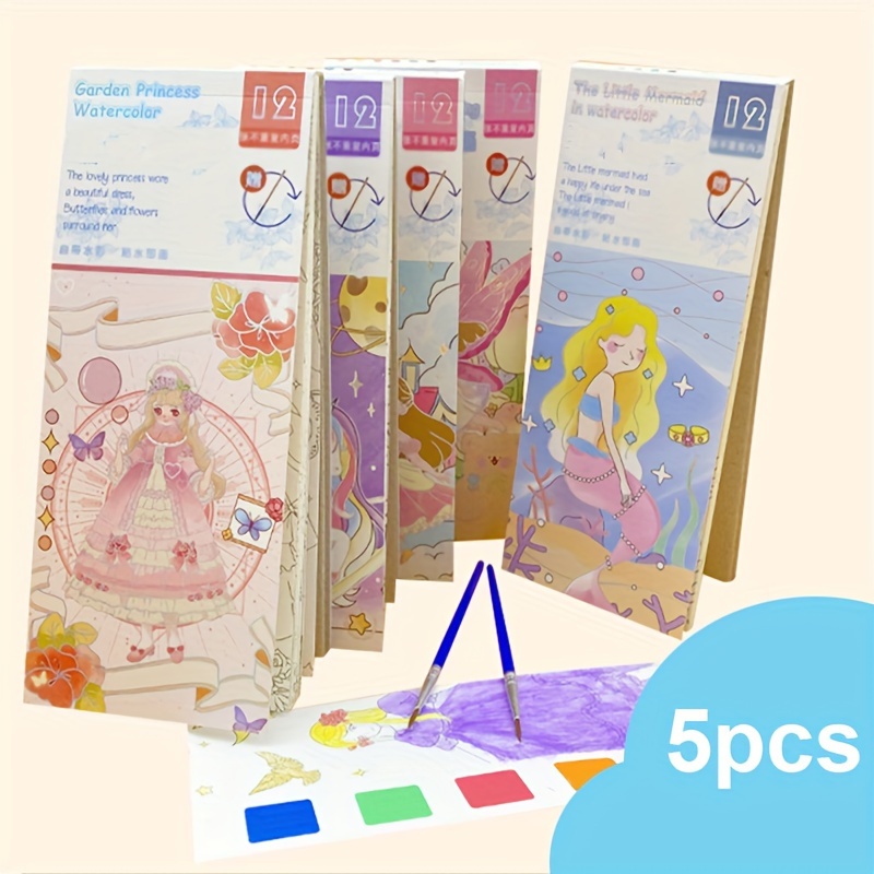 Pocket Watercolor Painting Book, Mini Paint Pocket, Painting Kit Kids