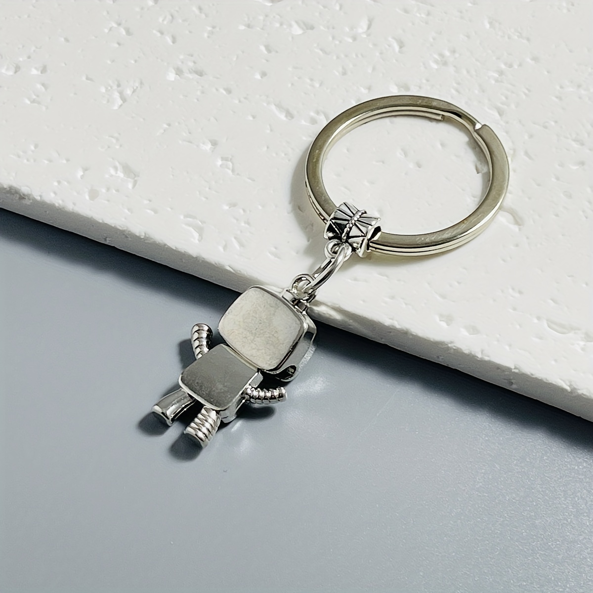 cute cartoon robot keychain cyberpunk futuristic alloy metal Temu