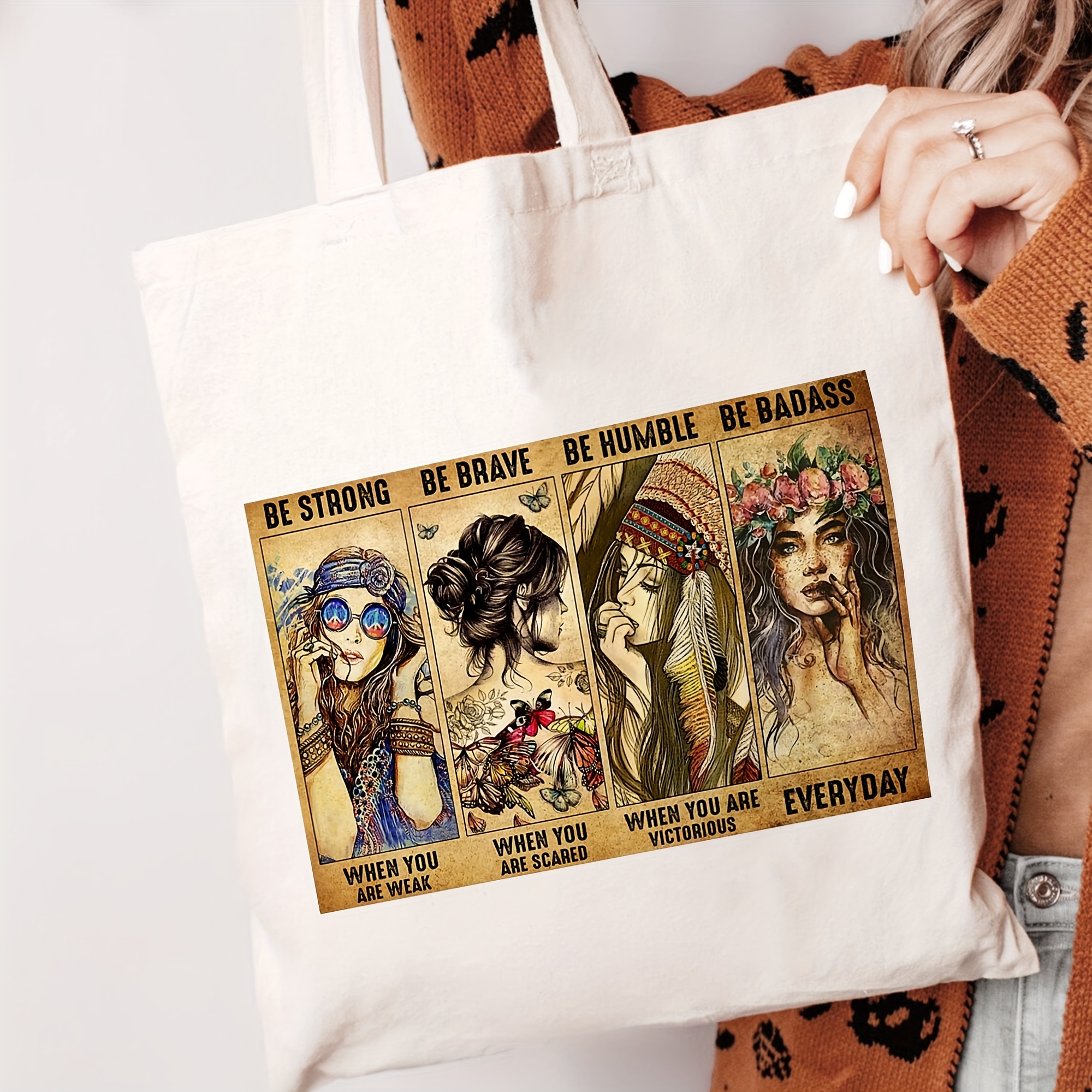 1pc Large Capacity Fashionable Tote Bag With Letter Printing, Suitable For  Women's Daily Use