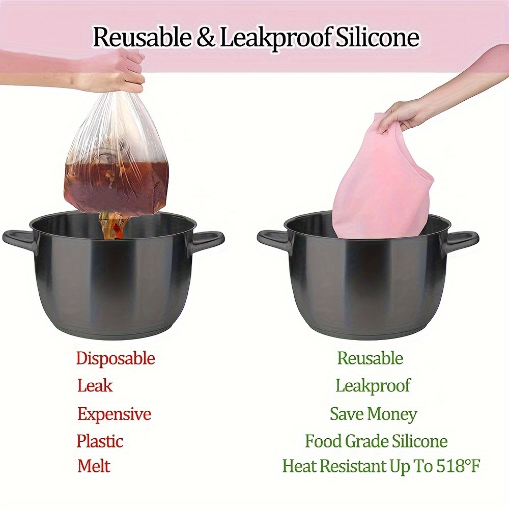 2 in 1 Reusable Silicone Slow Cooker Liners For 6 7 Quart - Temu