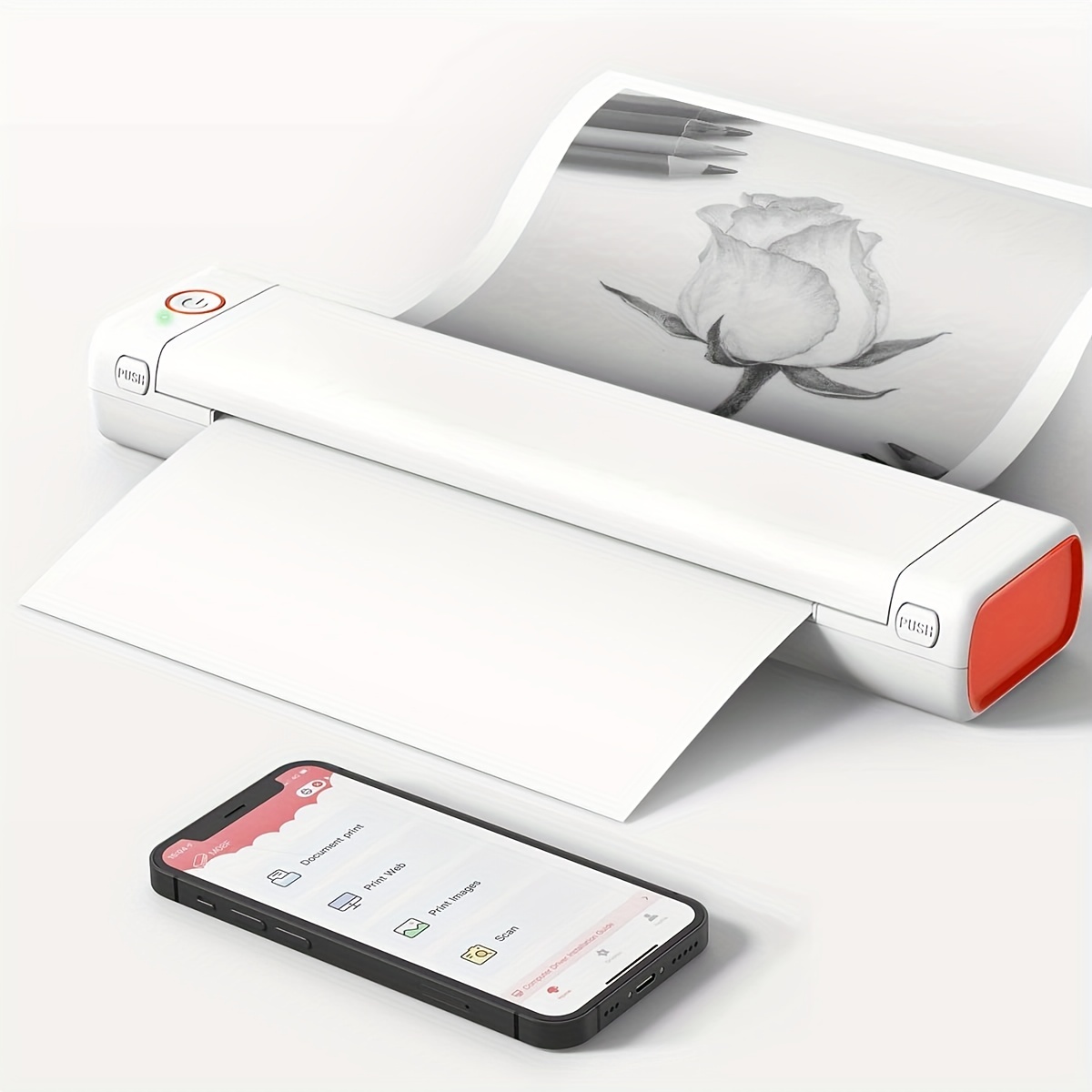 Impresora térmica portátil inalámbrica de viaje, impresora Bluetooth M08F  para iPhone, Impresora Portatil, pequeña impresora compacta para laptop