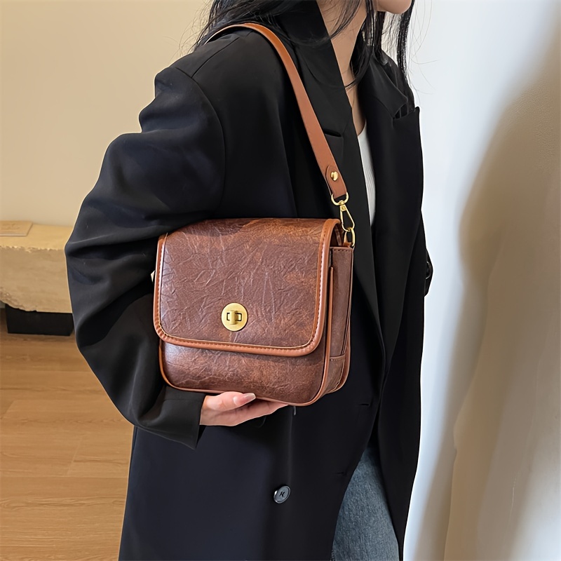 Mini Vintage Flap Crossbody Bag Retro Pu Shoulder Bag Temu