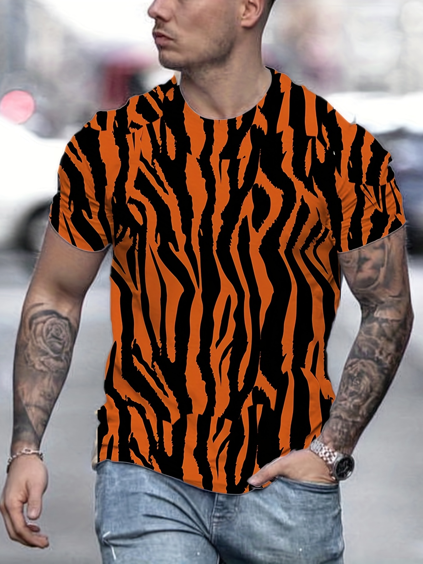 BGtomato New arrival popular Tiger print t shirt men hot sale