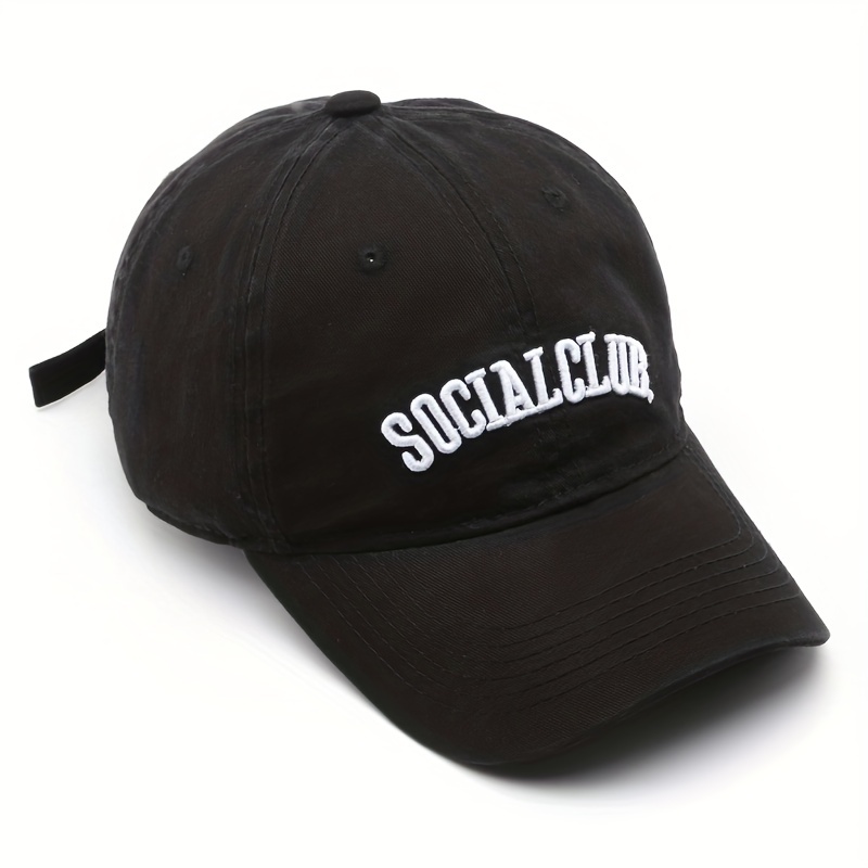 SOCIAL CLUB Embroidery Baseball Cap Solid Cotton Couple Dad Hat Lightweight