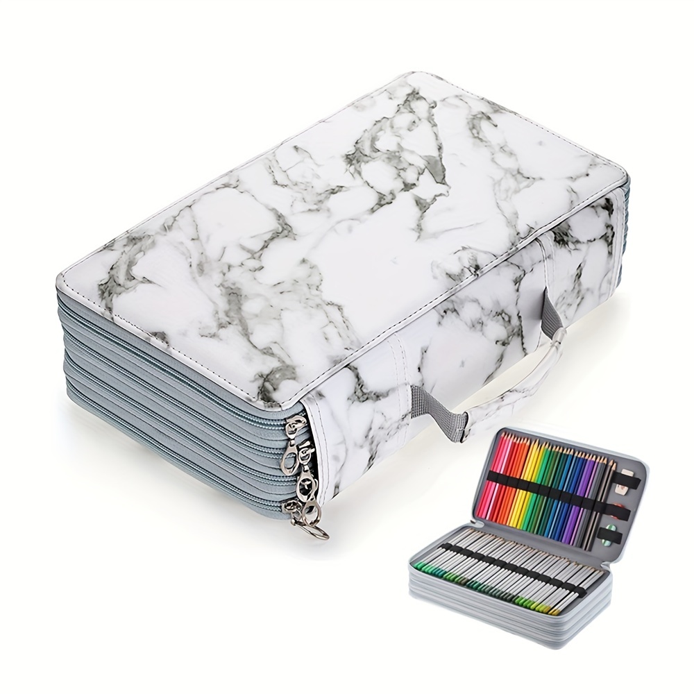 124 Holder 4 Layer Portable PU Leather School Pencils Case Large Capacity  Pencil Bag For Colored Pencils Watercolor Art Supplies