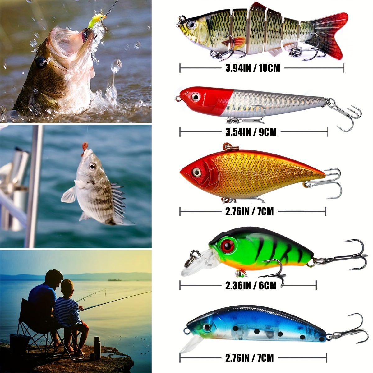 5 Pieces Spinnerbait Fishing Lures Bass Fishing Jigs Lure Kits