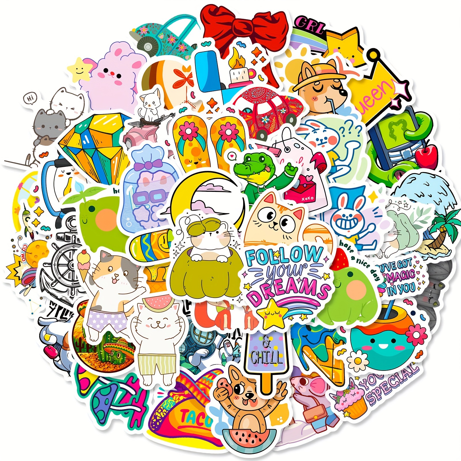  100pcs Cute Cartoon Korean Bear Stickers for Kids  Scrapbooking,Lovely Aesthetic Vinyl Stickers for HydroFlasks Laptop Water  Bottle Journal Fridge Graffiti Decals : Toys & Games