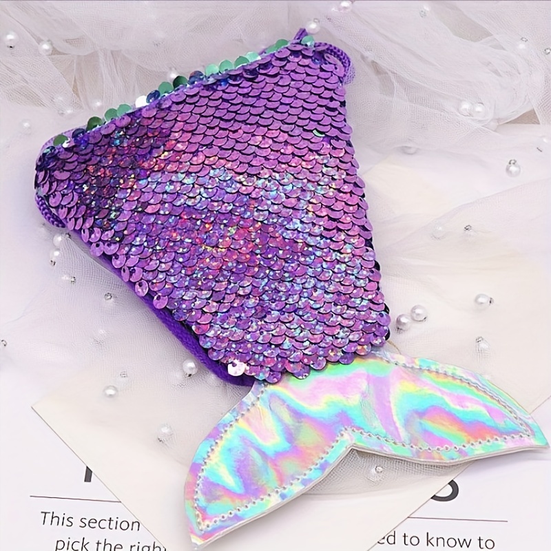 Girls Mermaid Tail Bag & Shell Pendant Bracelet Set