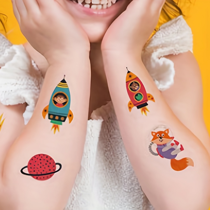 Brillando En La Oscuridad Tatuaje Pegatinas NASA Astronauta Ovni Alien  Luminoso Tatuajes Falsos Temporales Para Los Niños Cara Brazo Pierna Arte  Del Cuerpo