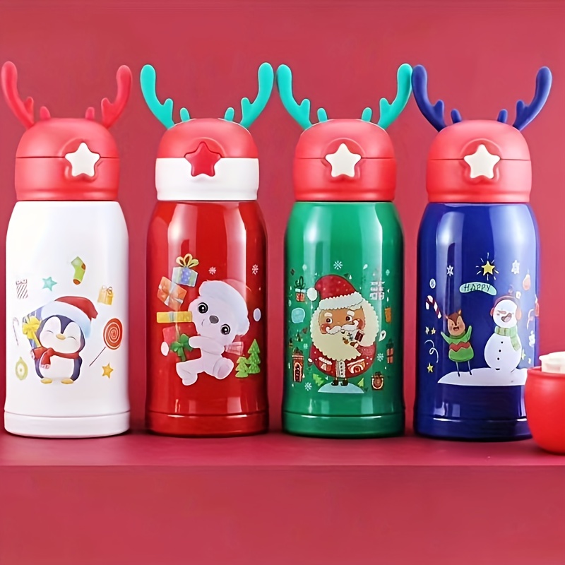 Cute Christmas Deer Rabbit Straw Cup, Creative Double Layer Plastic Cup,  For Christmas Gift - Temu