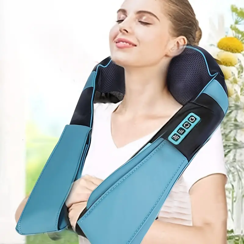 Forbrydelse Alvorlig pust Knead Massage Shawl With Hot Compress For Neck, Shoulder, And Back Pain  Relief - Dual-purpose Massager For Home And Car Use - Temu