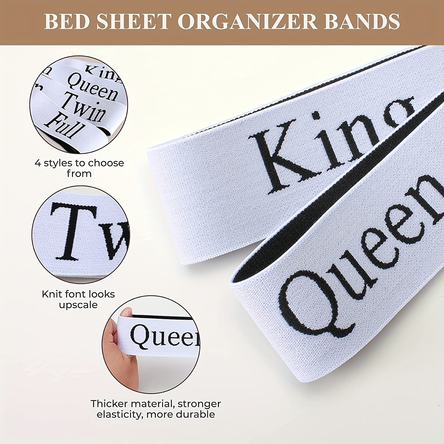 Bed Sheet Organizer Band 4 Pcs, High Elastic Sheet Keeper Closet