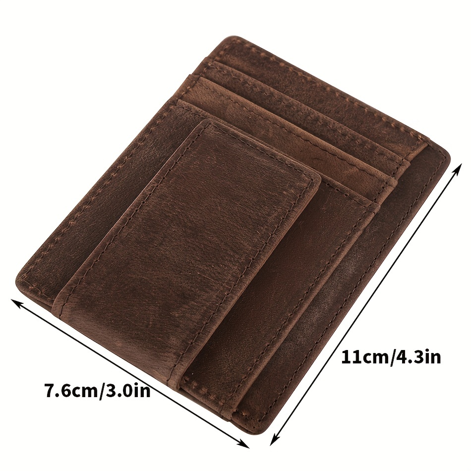 Mens Leather Money Clip Slim Front Pocket Wallet Magnetic ID Credit Card  Holder 