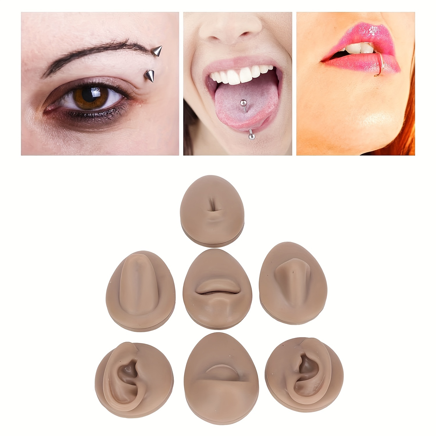 Soft Silicone Body Part Model Human Ear Mouth Eye Tongue - Temu