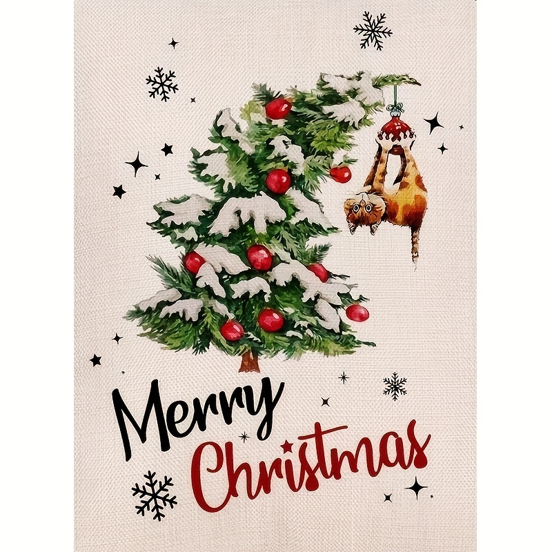 Xmas Decor Garden Flag Merry Christmas Christmas - Temu