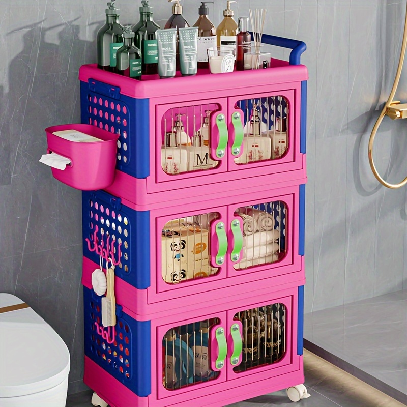 Over The Toilet Storage Rack Cabinet Organizer Shelf Bathroom Pink