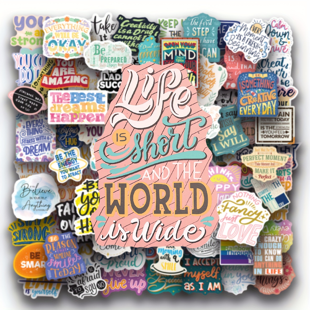 Quote Stickers, Positive Stickers 200Pcs Motivational Waterproof