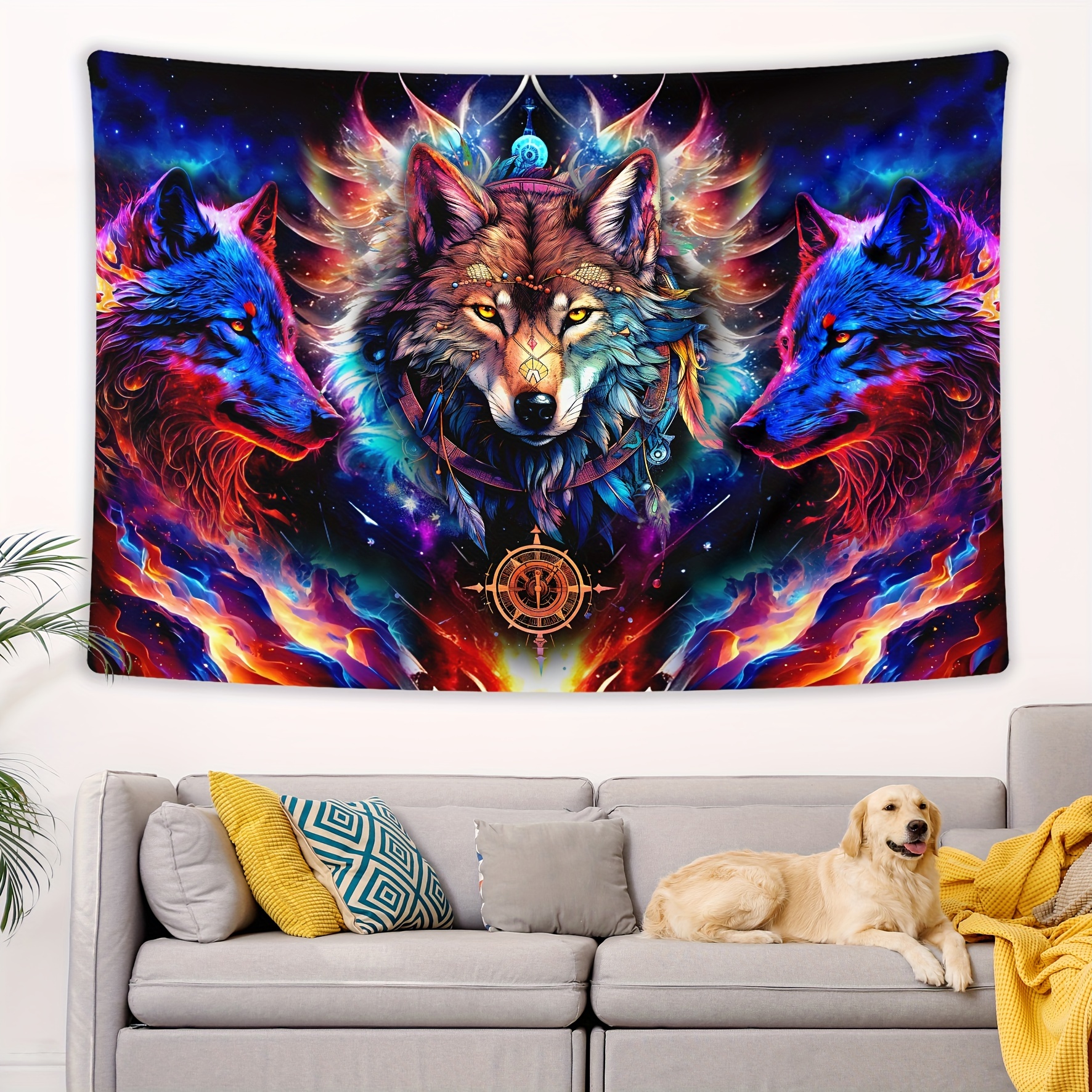 Wolf tapestry best sale wall hanging