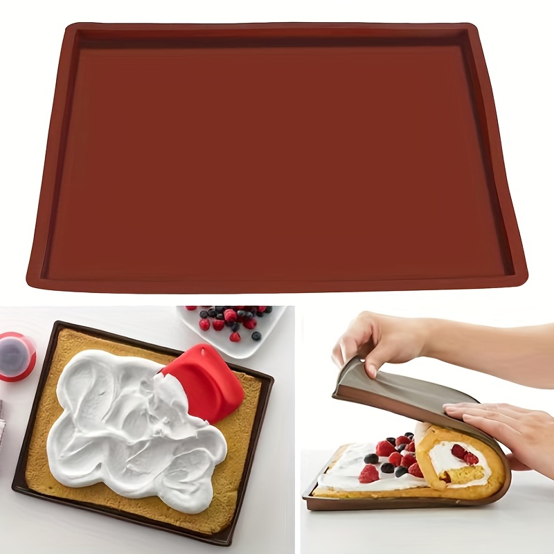 Swiss Roll Cake Mat Flexible Baking Tray Jelly Roll Pan Silicone Mold  Bakeware - Temu