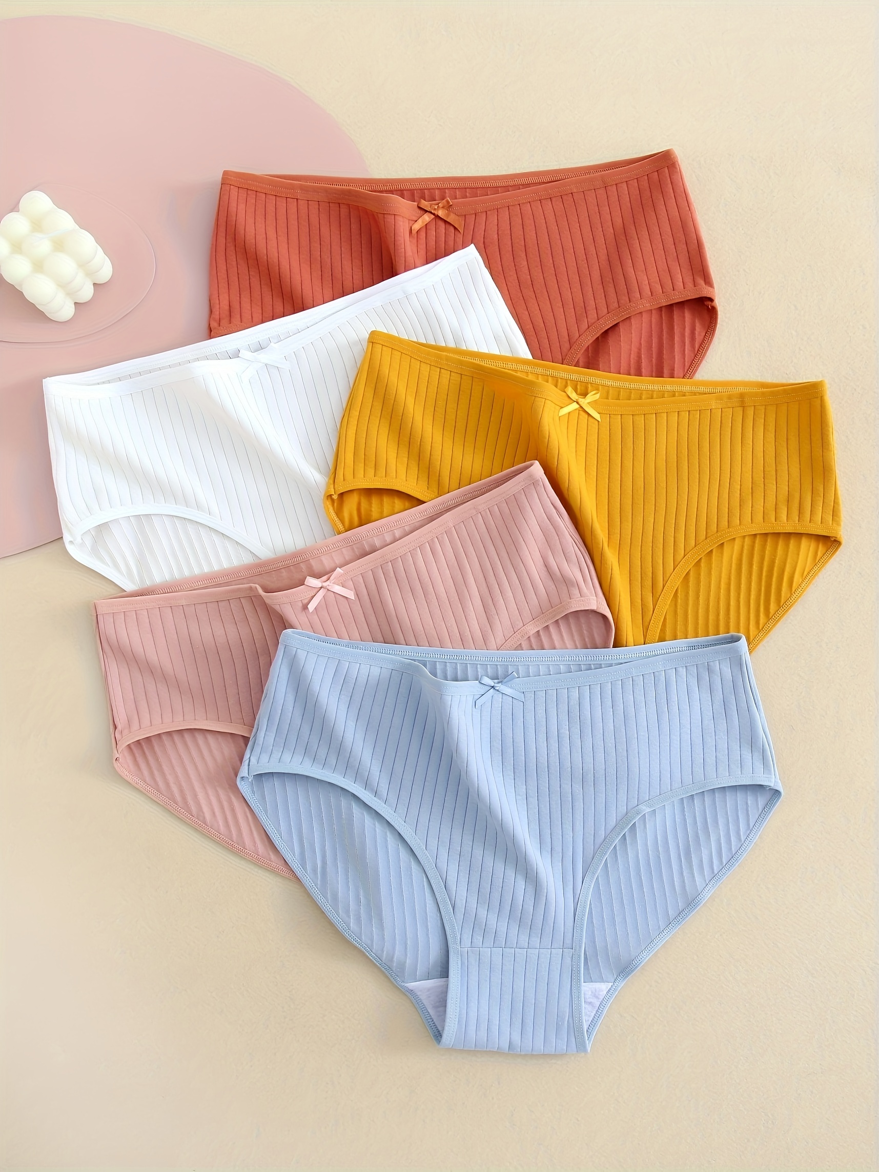 XXXL Plus Size Panties For Women Female Underwear Solid Color Bow Panty  Breathable Soft Briefs Ladies