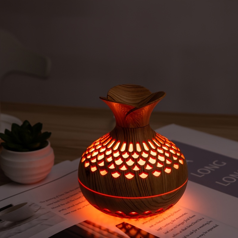 flower humidifier mini desktop creative three leaf colorful hollow usb atmosphere light 350ml 4